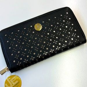 Black Zip Around Wallet NEW  8”x4.5” Card and money holder